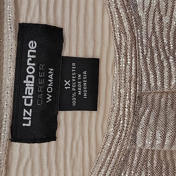 Liz Claiborne Career Shimmery Sleeveless Dressy Blouse Top 1X EUC Rom-com Core - Picture 8 of 9